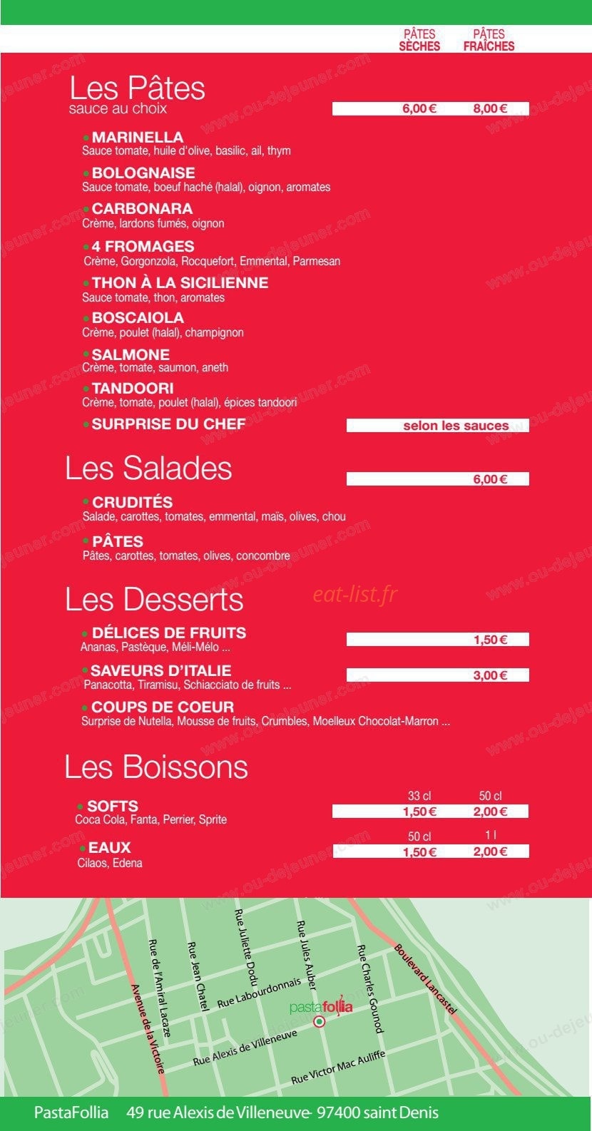 PastaFollia — carte page 1