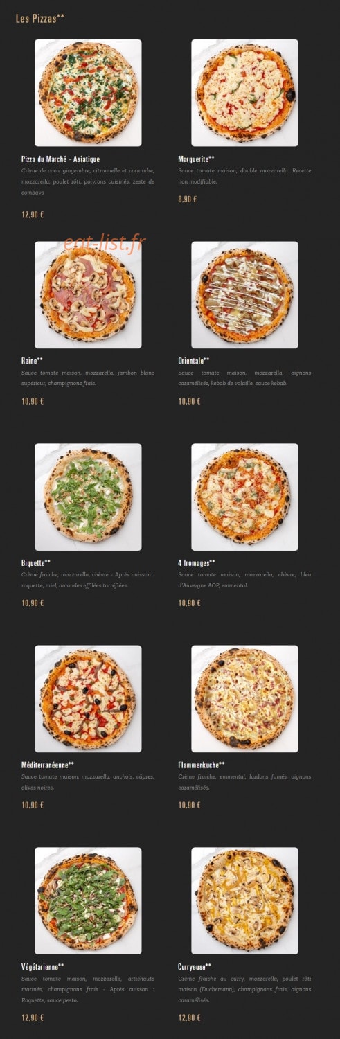 Pizza Cosy — carte page 1