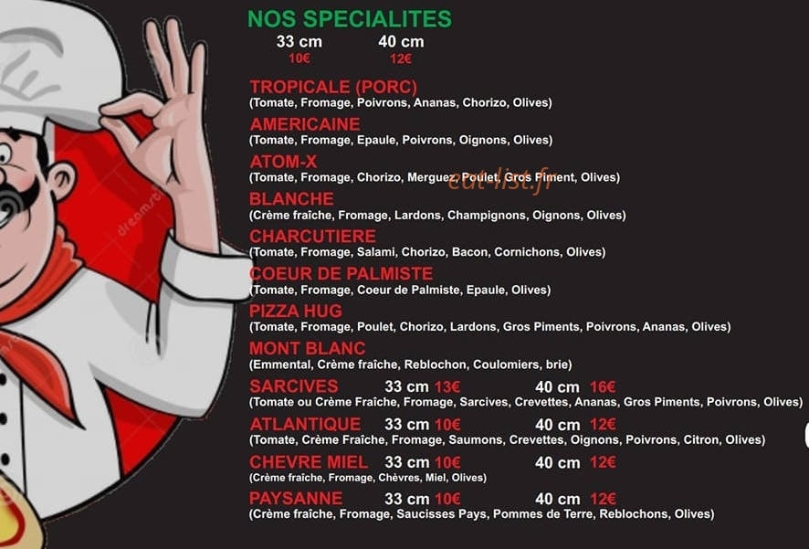 Pizza du jardin — carte page 1