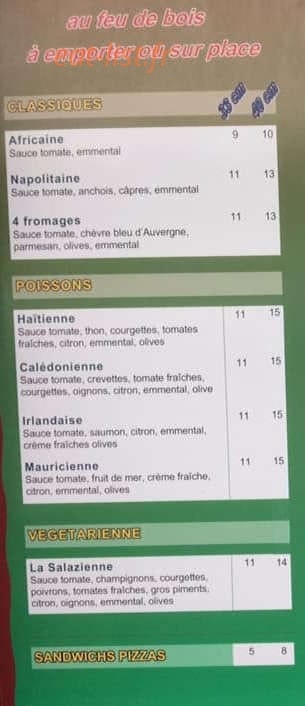 Pizza Gaillard — carte page 1