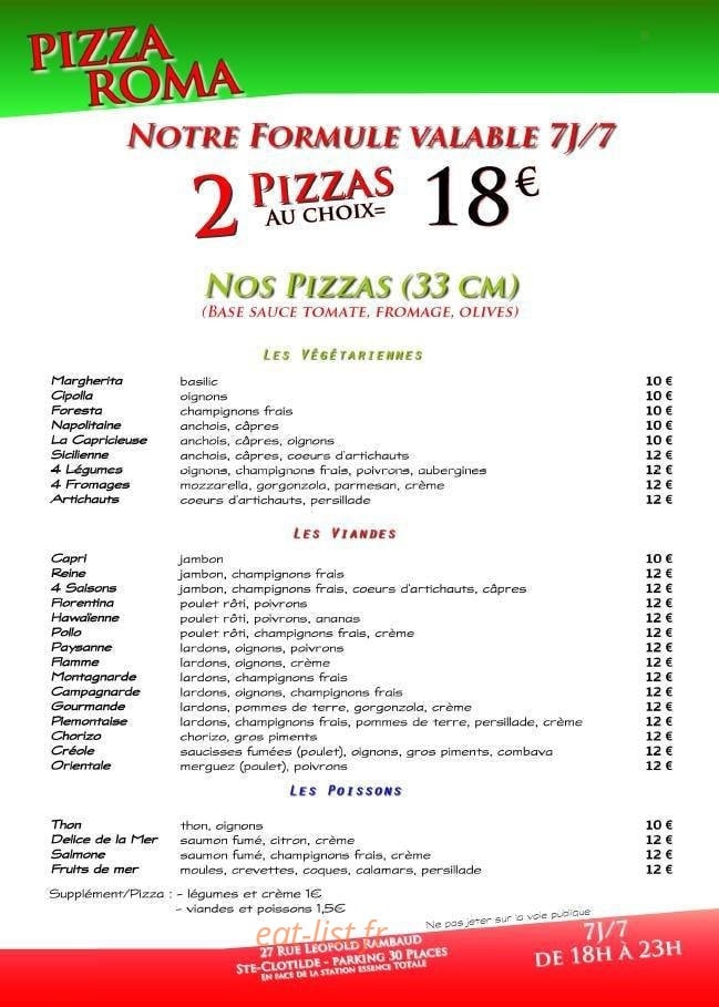 Pizza Roma — carte page 2