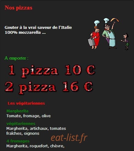 Pizzeria Ferrari — carte page 2