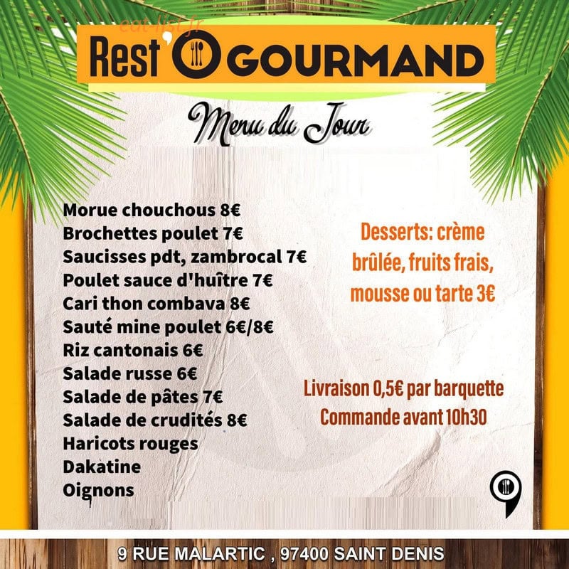 Rest'o gourmand — carte page 1