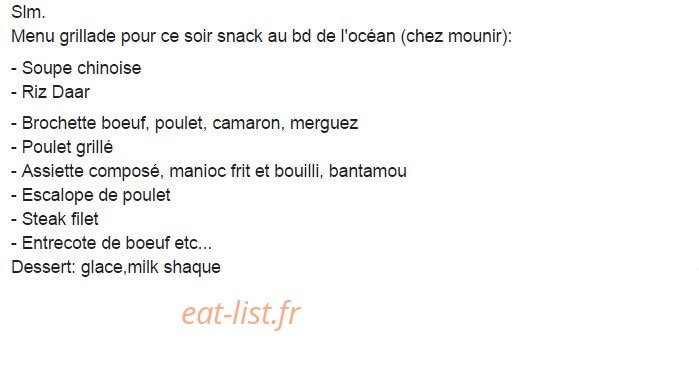 Snack Boulevard de l'océan — carte page 4