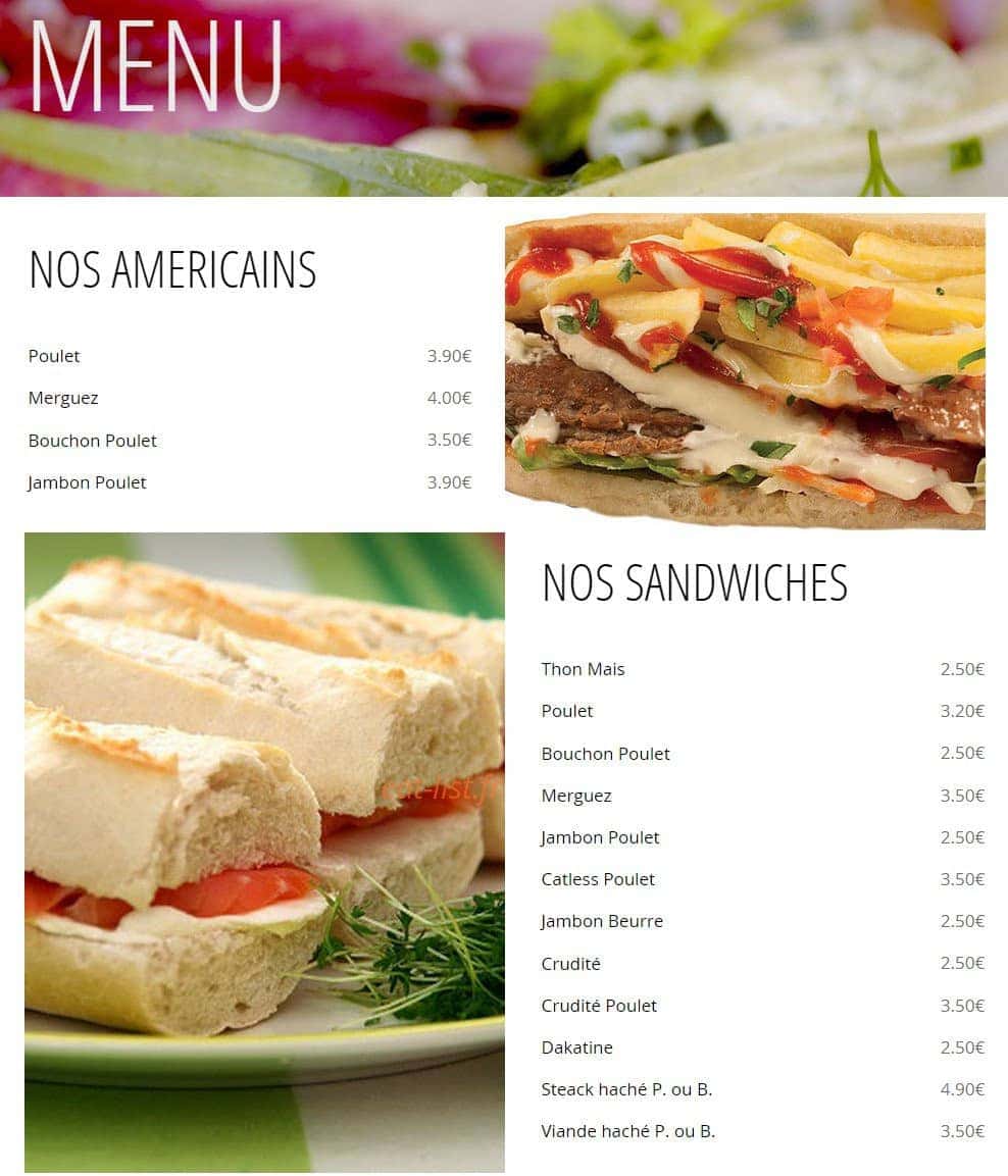 Snack Boulevard de l'océan — carte page 1