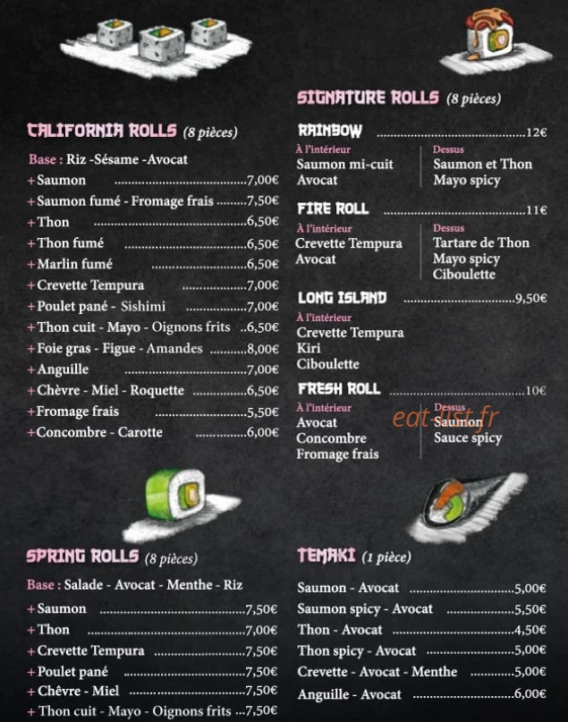 Sushi d'art — carte page 3