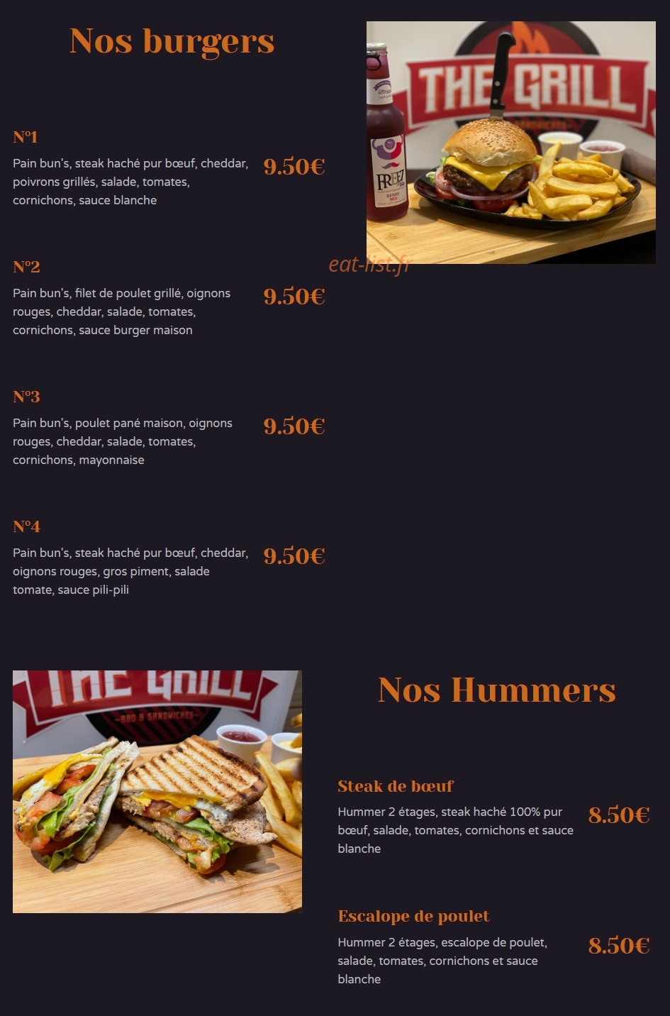 The Grill — carte page 2
