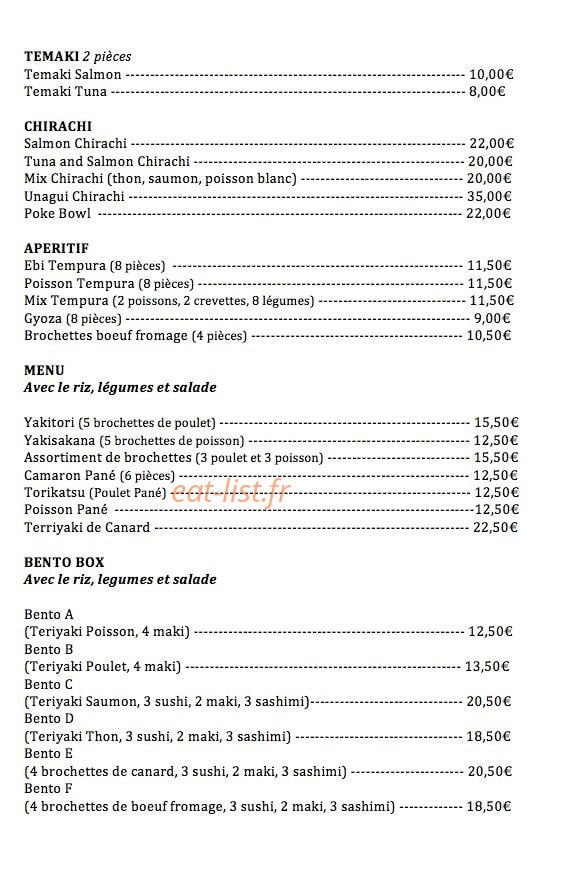 Tokyo Tokyo — carte page 2