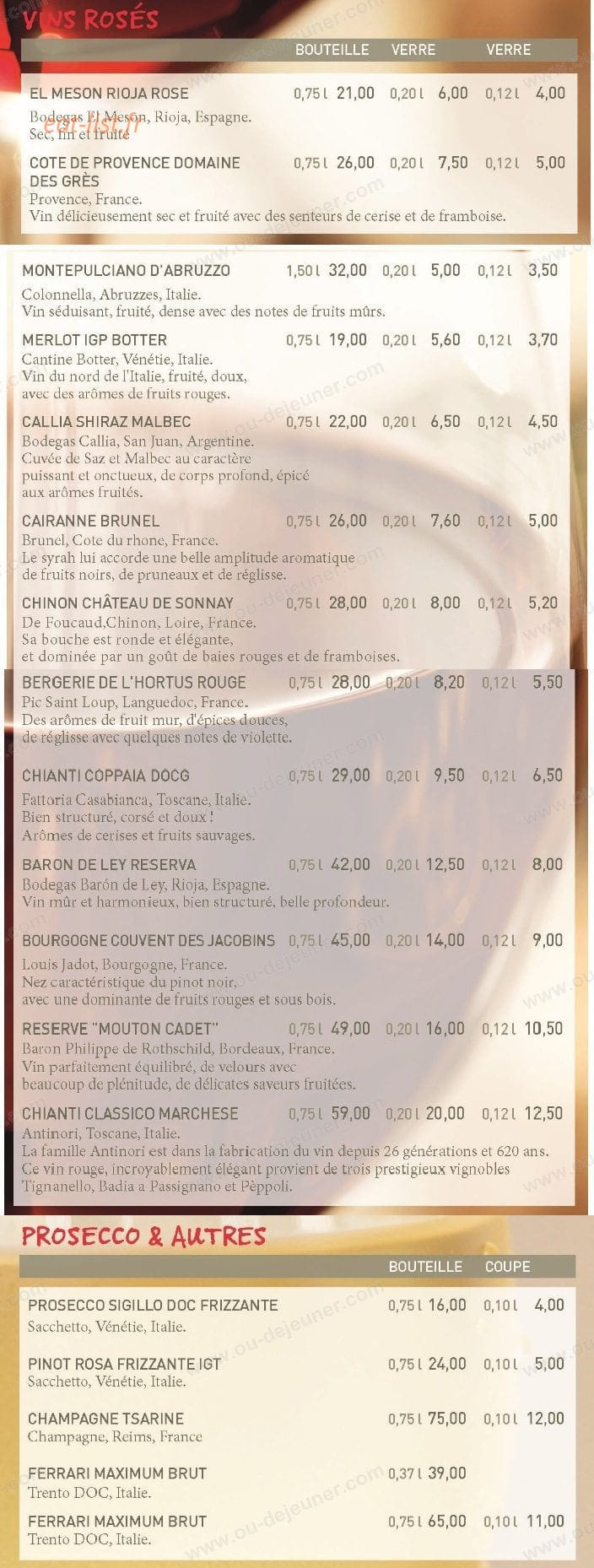 Vapiano — carte page 6