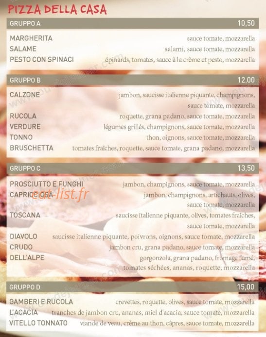 Vapiano — carte page 2