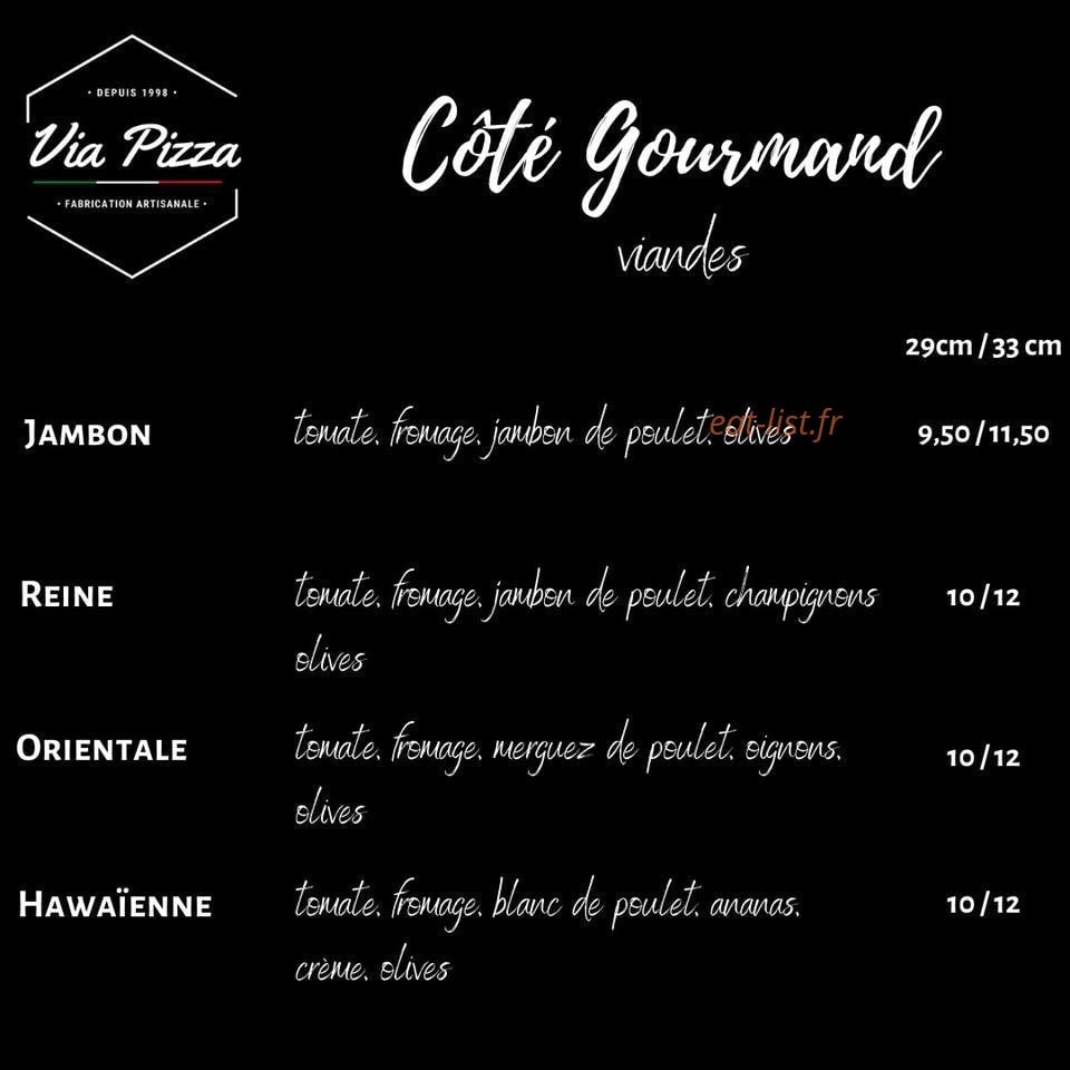 Via Pizza — carte page 3