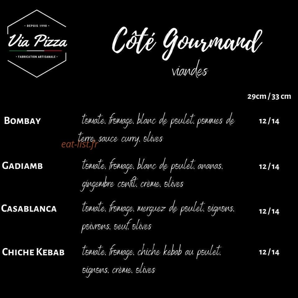 Via Pizza — carte page 4