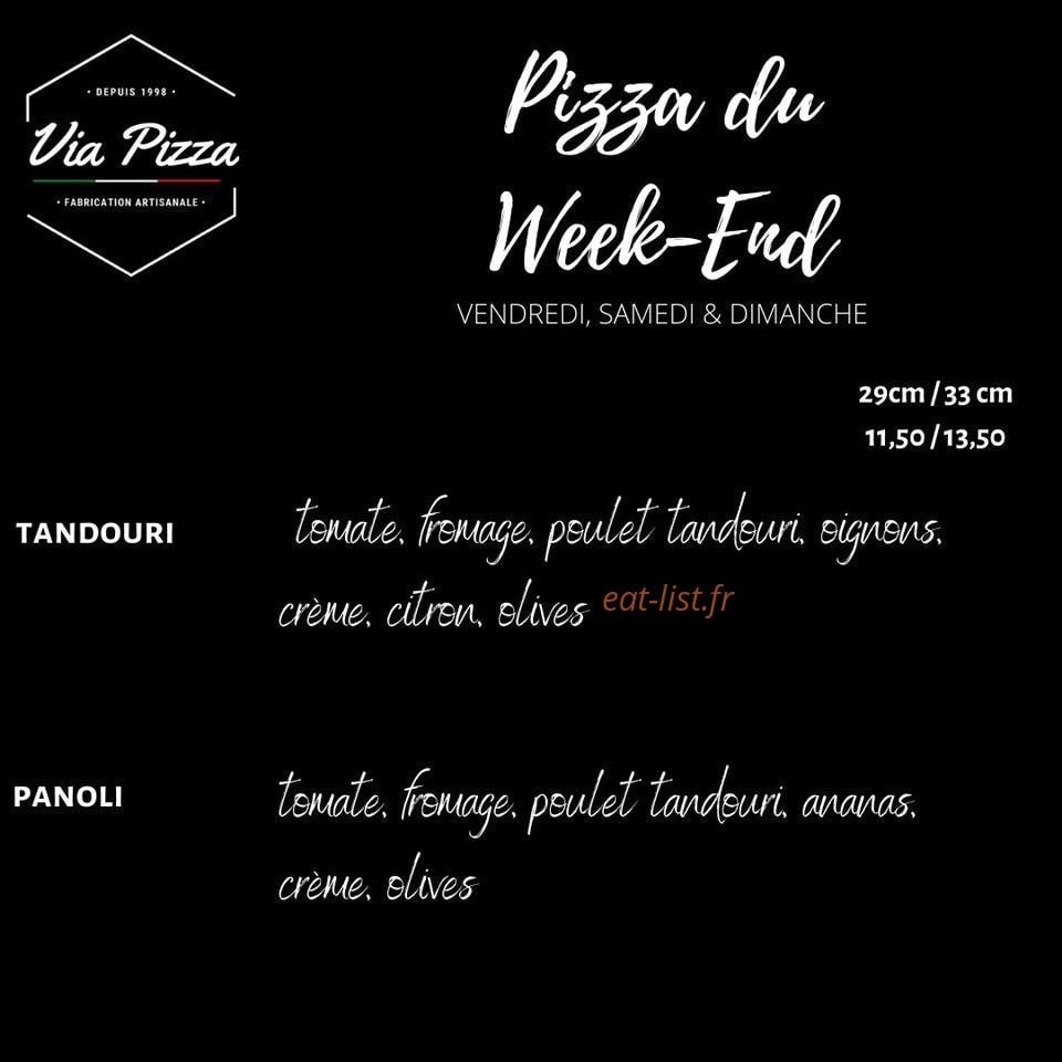 Via Pizza — carte page 2
