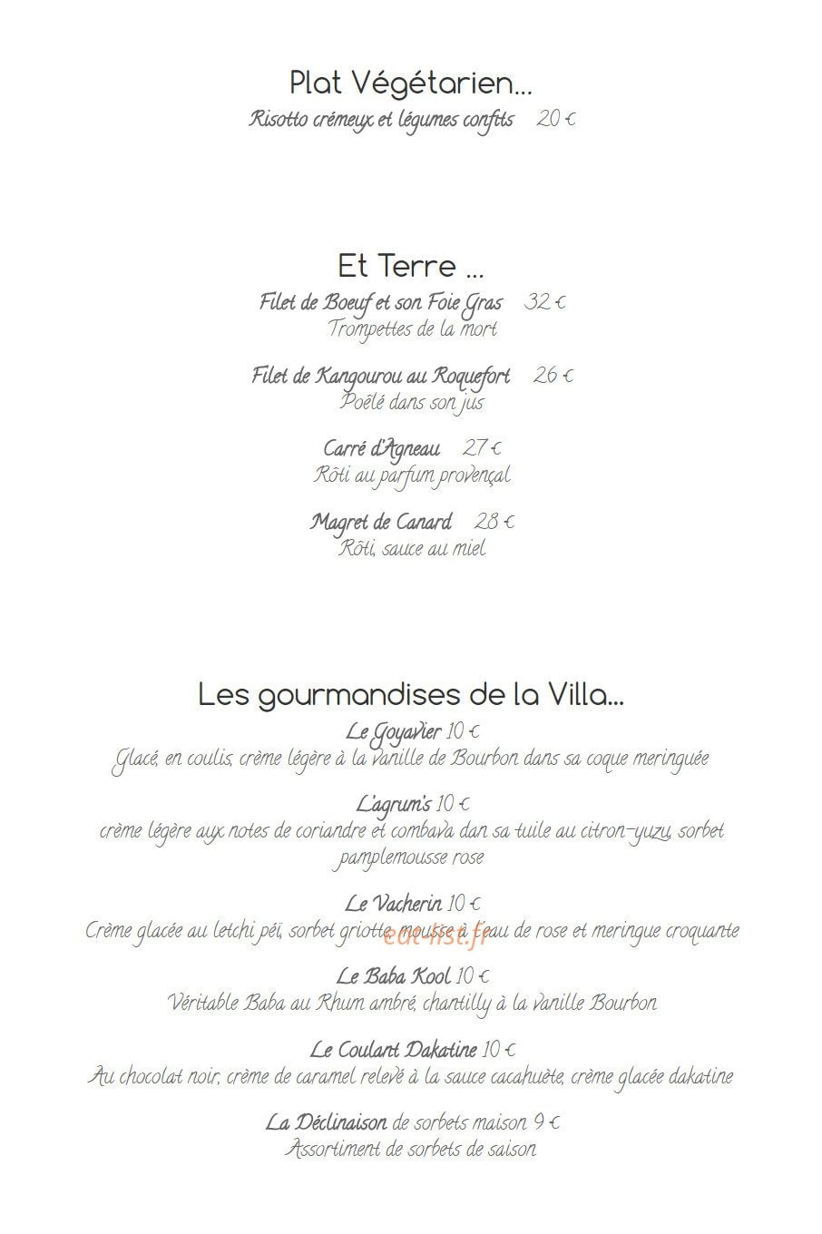 Villa Angelique — carte page 2