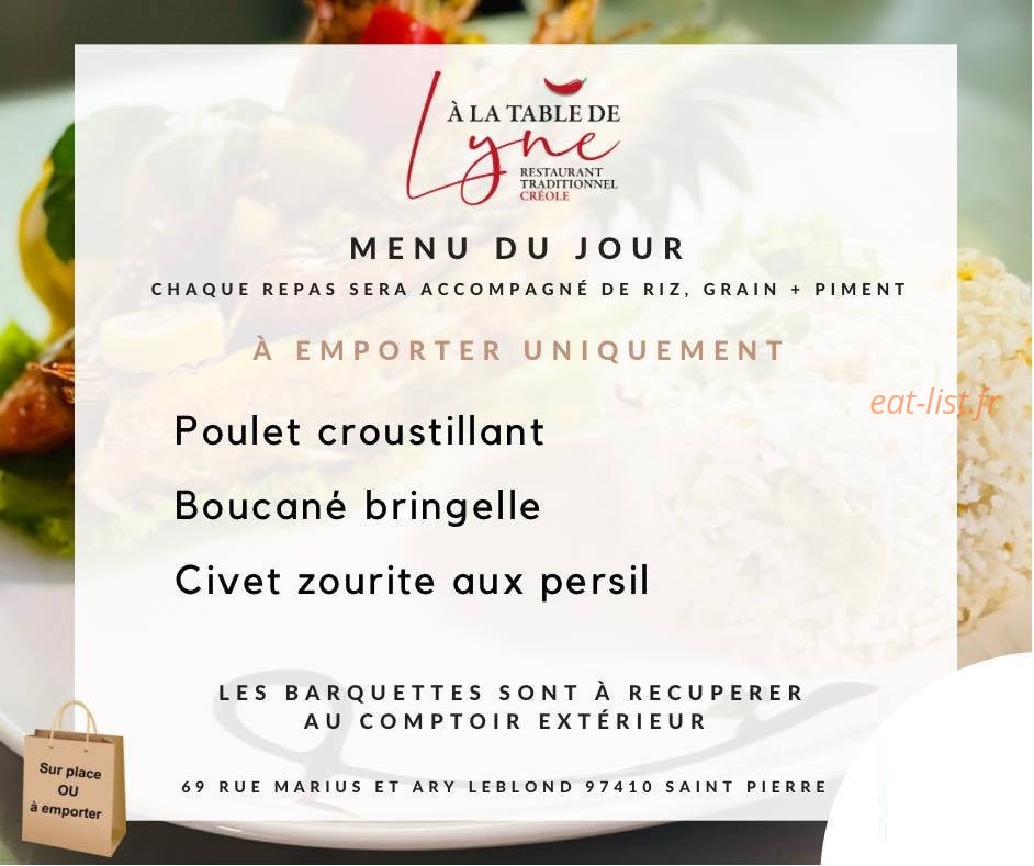 A la table de Lyne — carte page 1