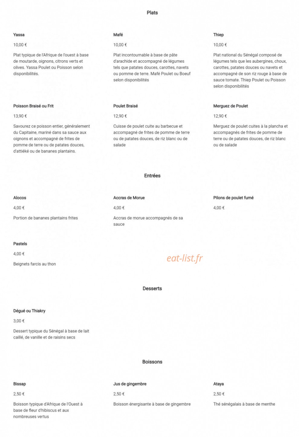 Afrik'N — carte page 1