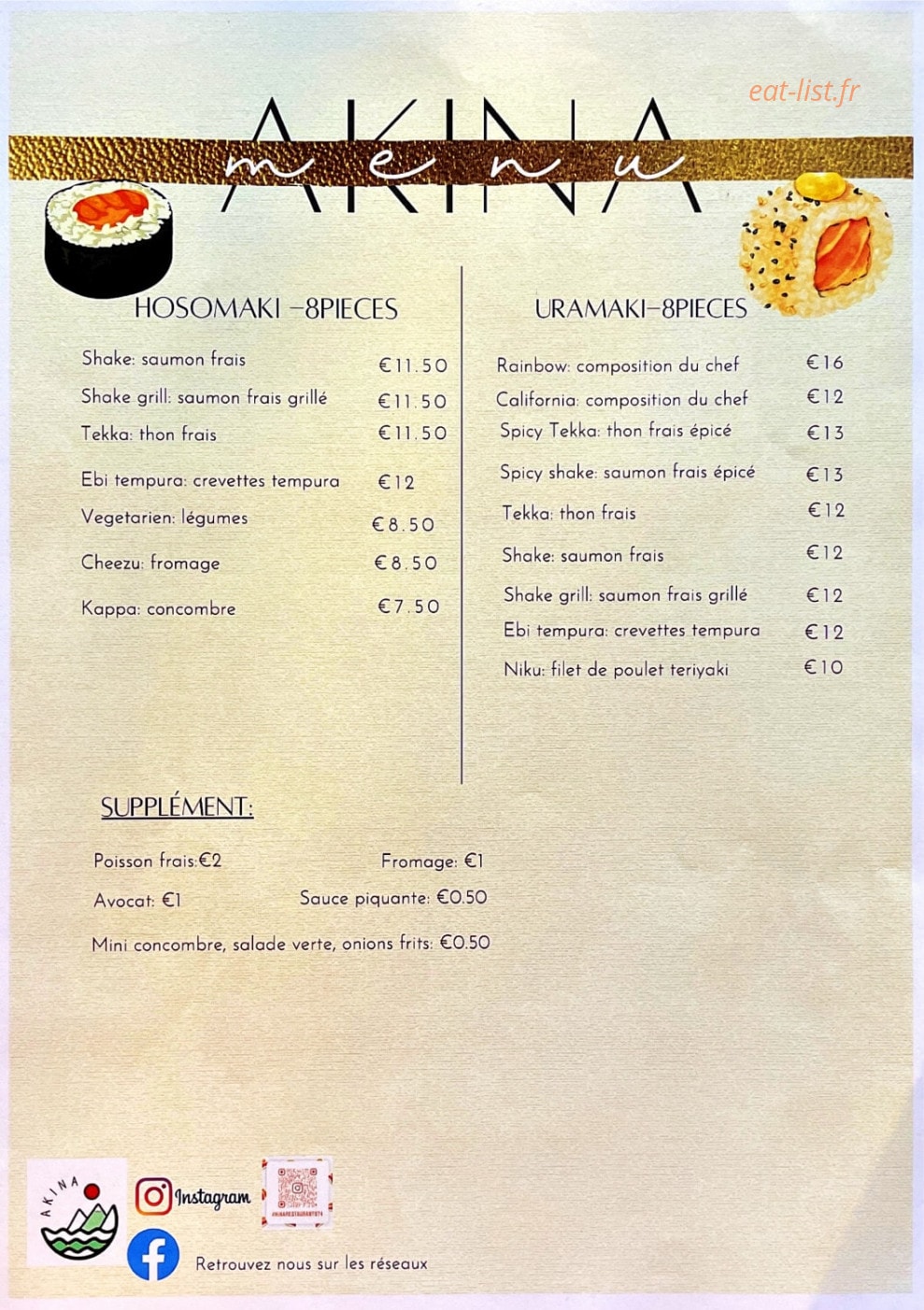 Akina — carte page 2