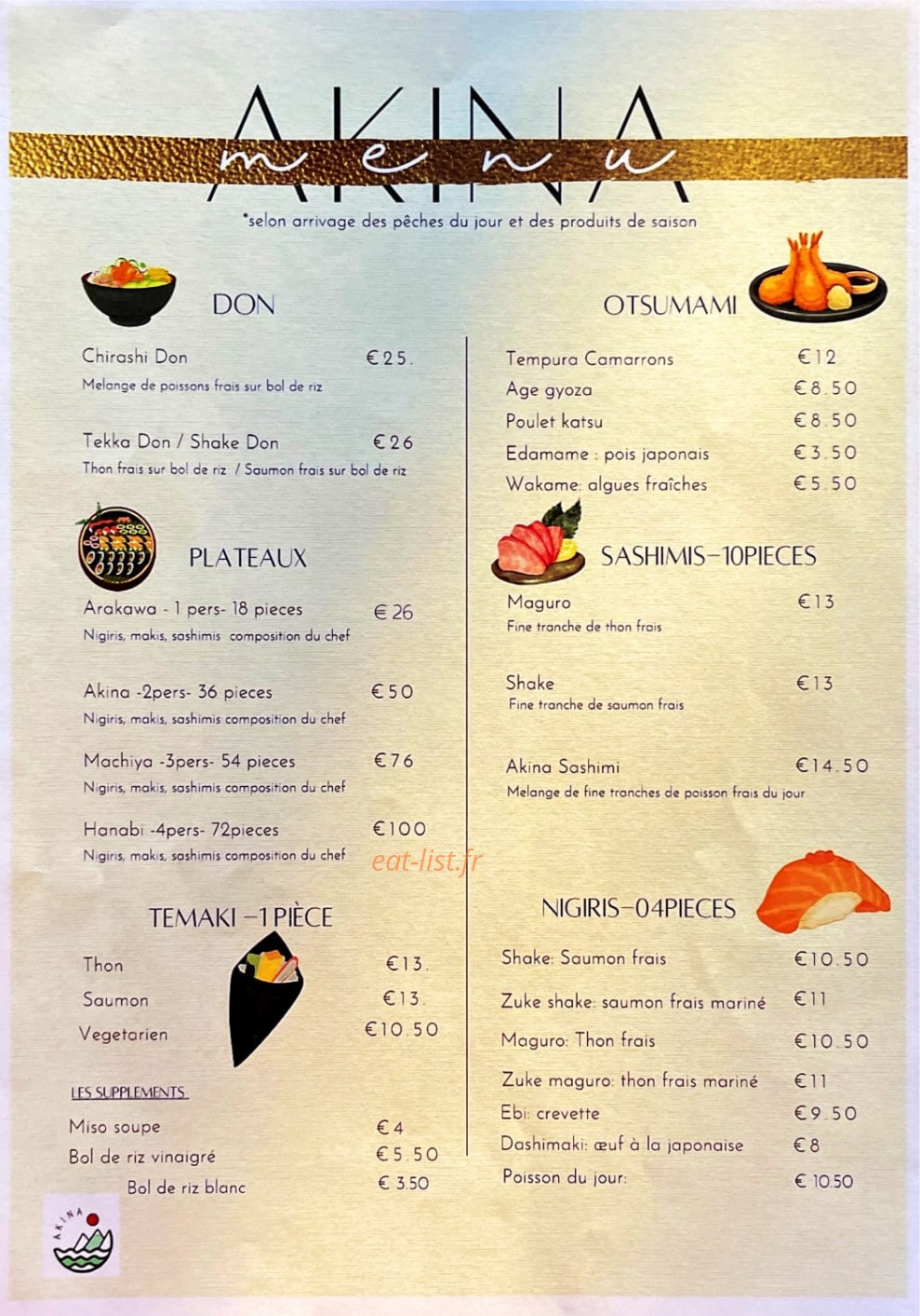 Akina — carte page 1