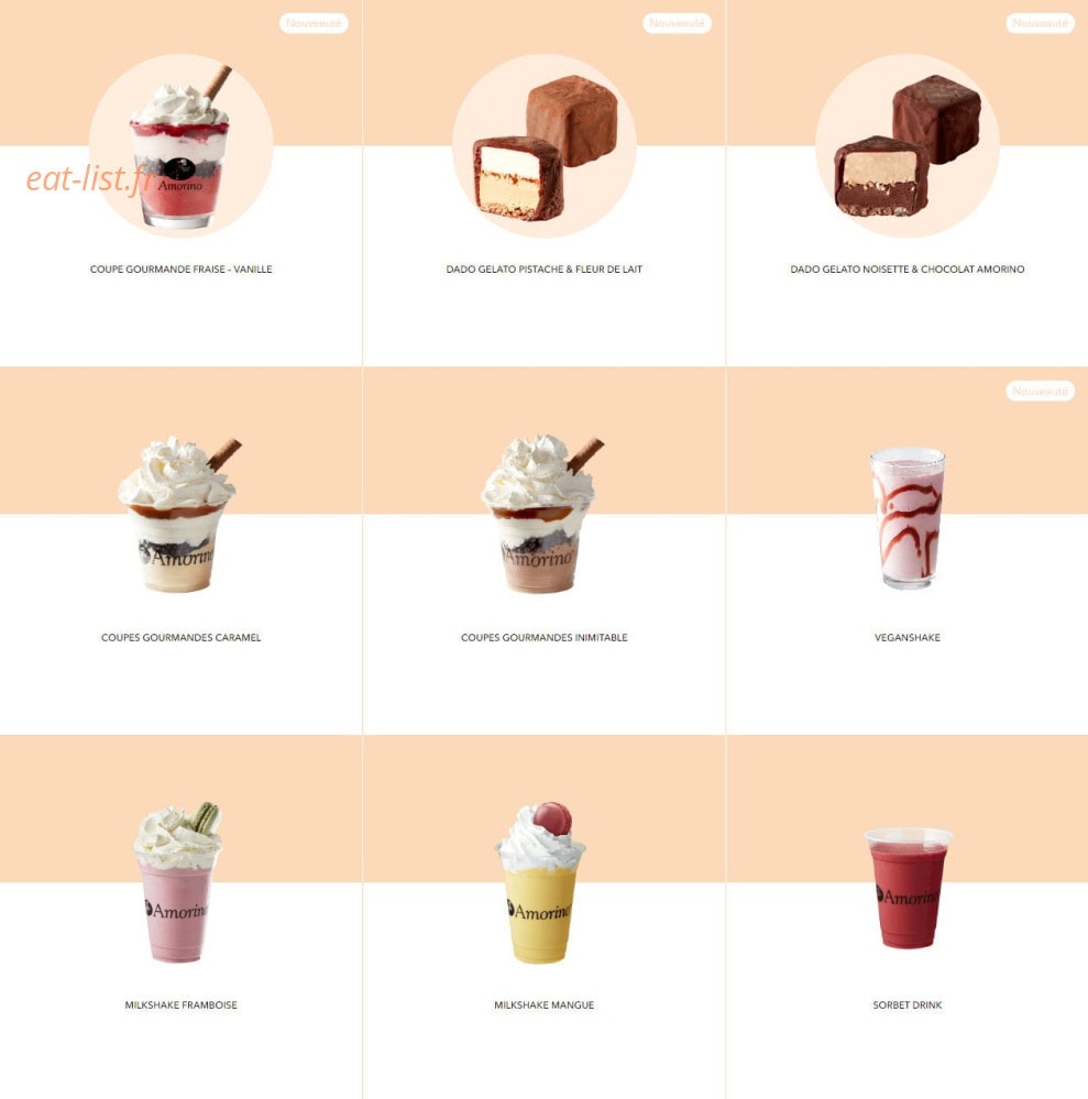 Amorino — carte page 7