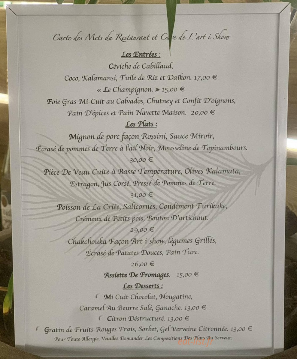 Art I Show — carte page 1