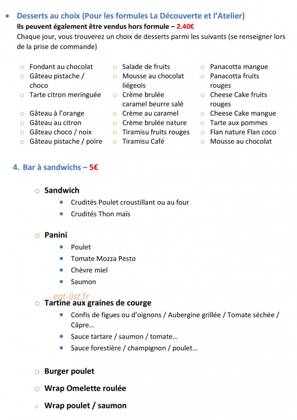 Atelier au fil des saisons — carte page 2