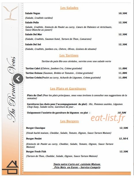 Au Rendez-Vous — carte page 1