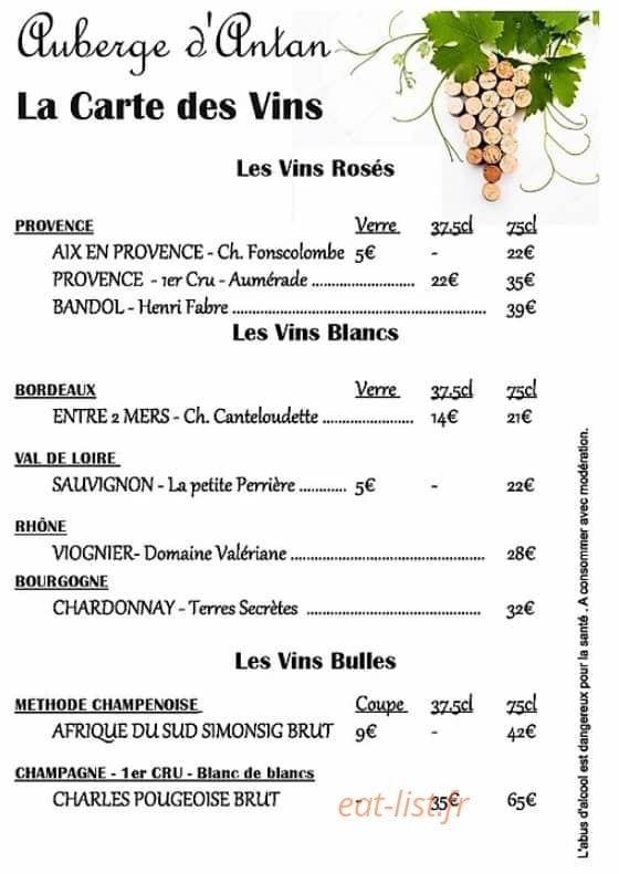Auberge D'antan — carte page 7