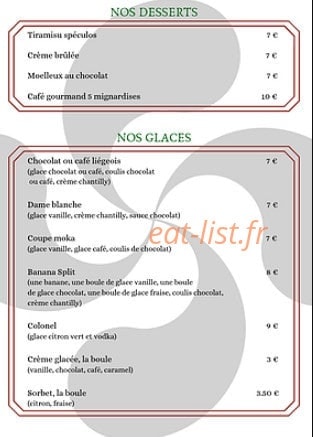 Auberge D'antan — carte page 4