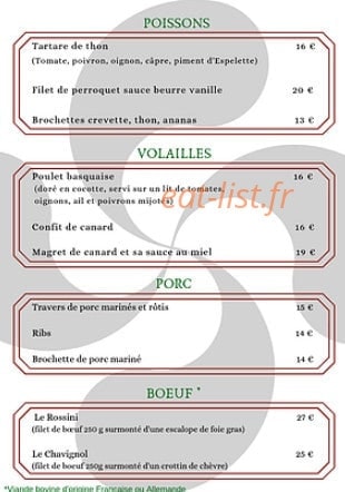 Auberge D'antan — carte page 2