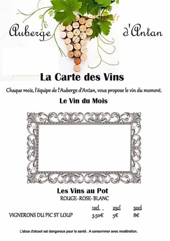 Auberge D'antan — carte page 5