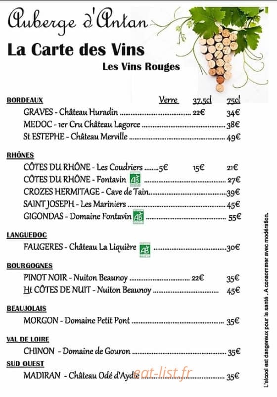 Auberge D'antan — carte page 6