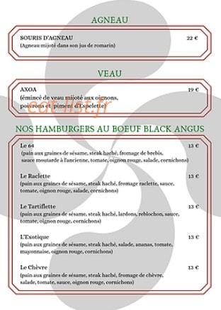 Auberge D'antan — carte page 3