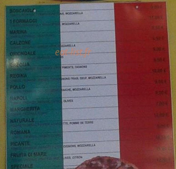 Casetta Pizza — carte page 1
