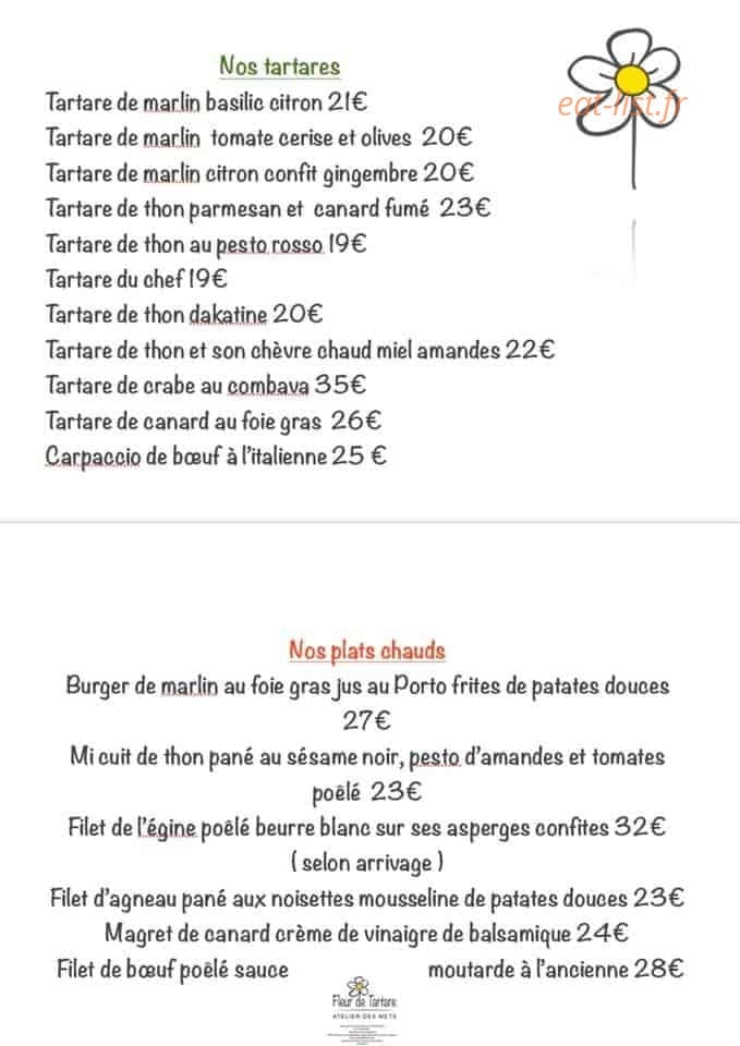 Fleur de Tartare atelier des mets — carte page 1