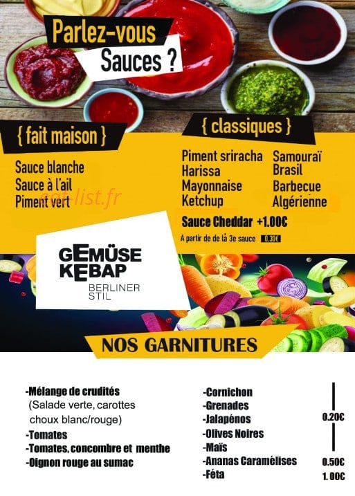 Gemüse kebap — carte page 3