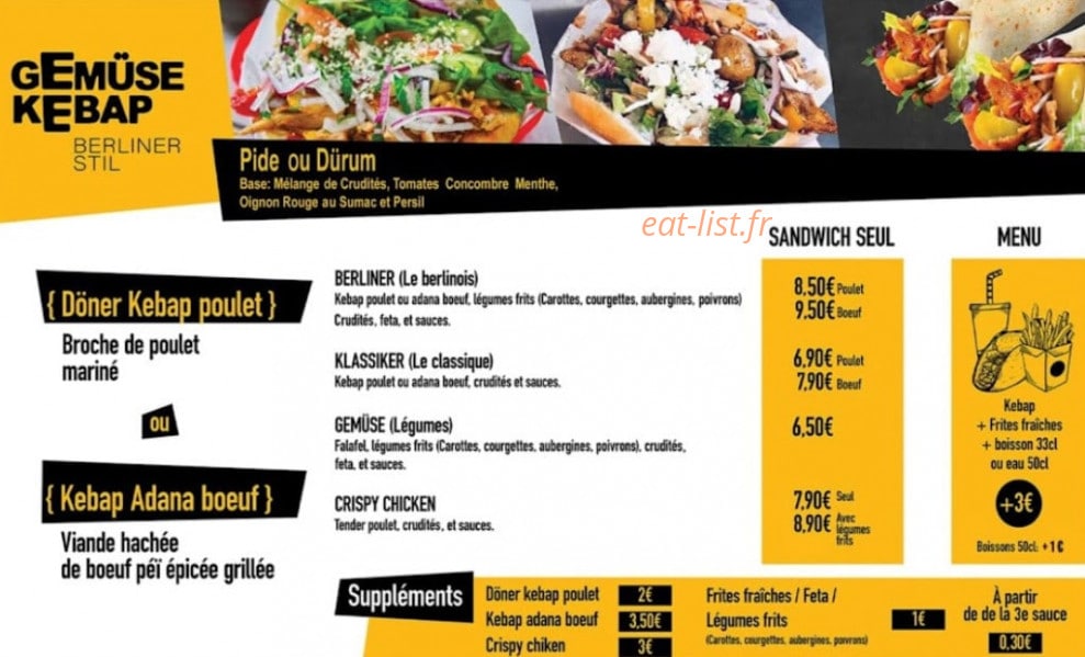 Gemüse kebap — carte page 2