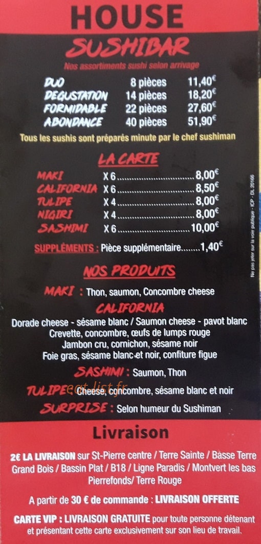 House Pizza — carte page 6