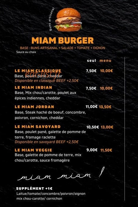 Instant Miam — carte page 1
