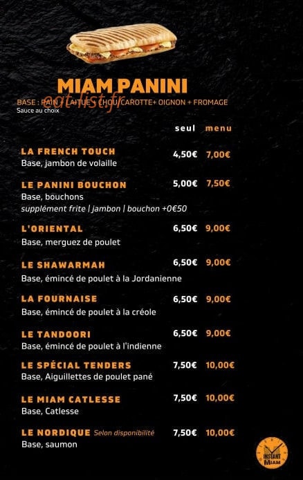 Instant Miam — carte page 3