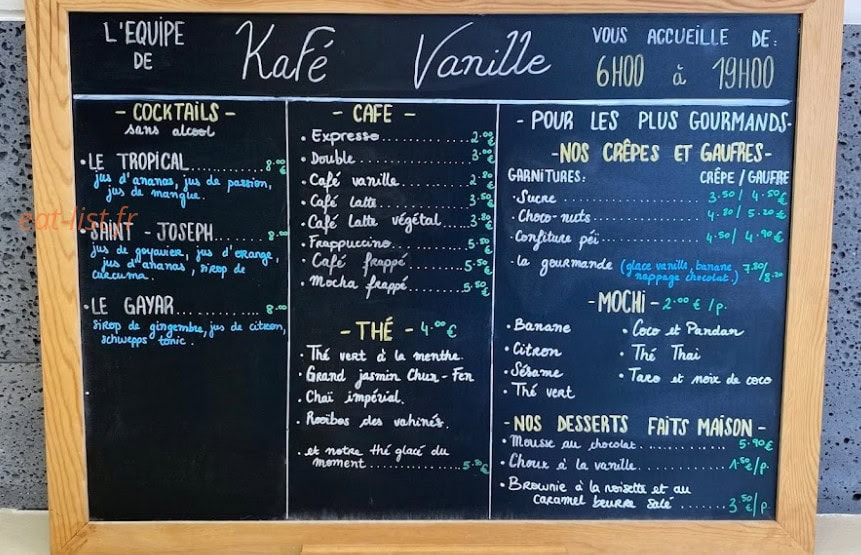 Kafé Vanille — carte page 1