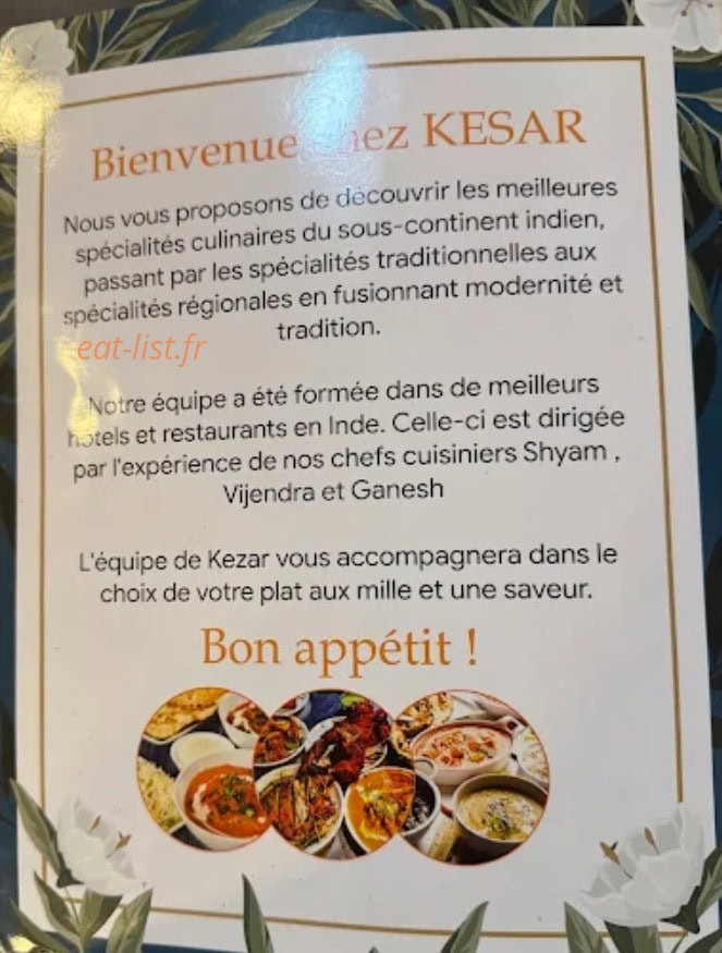 Kesar — carte page 1