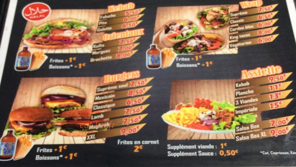 KF Chicken — carte page 1