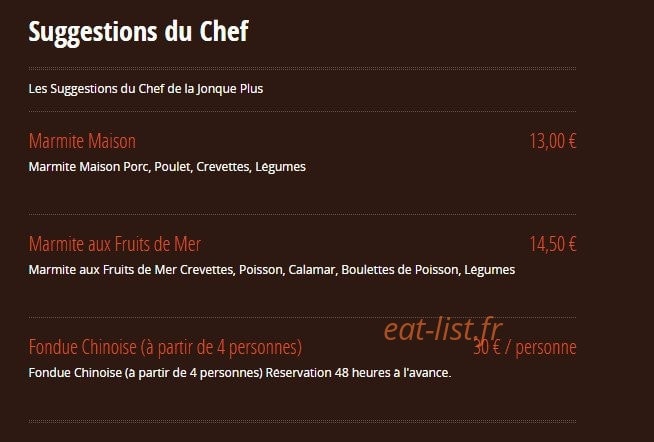 La Jonque Plus — carte page 8