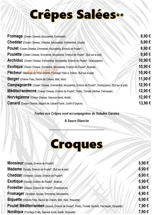 La Kaz à Fruit & aux Délices — carte page 9