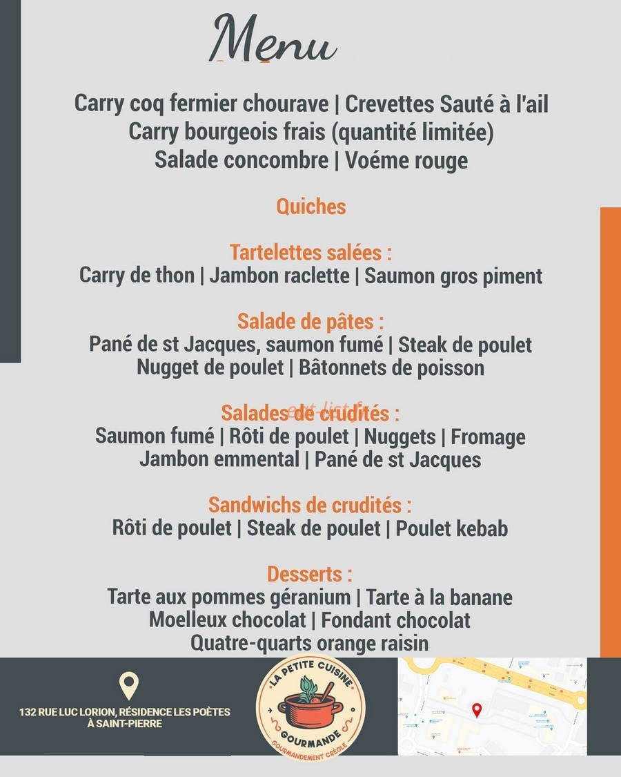 La petite cuisine gourmande — carte page 1