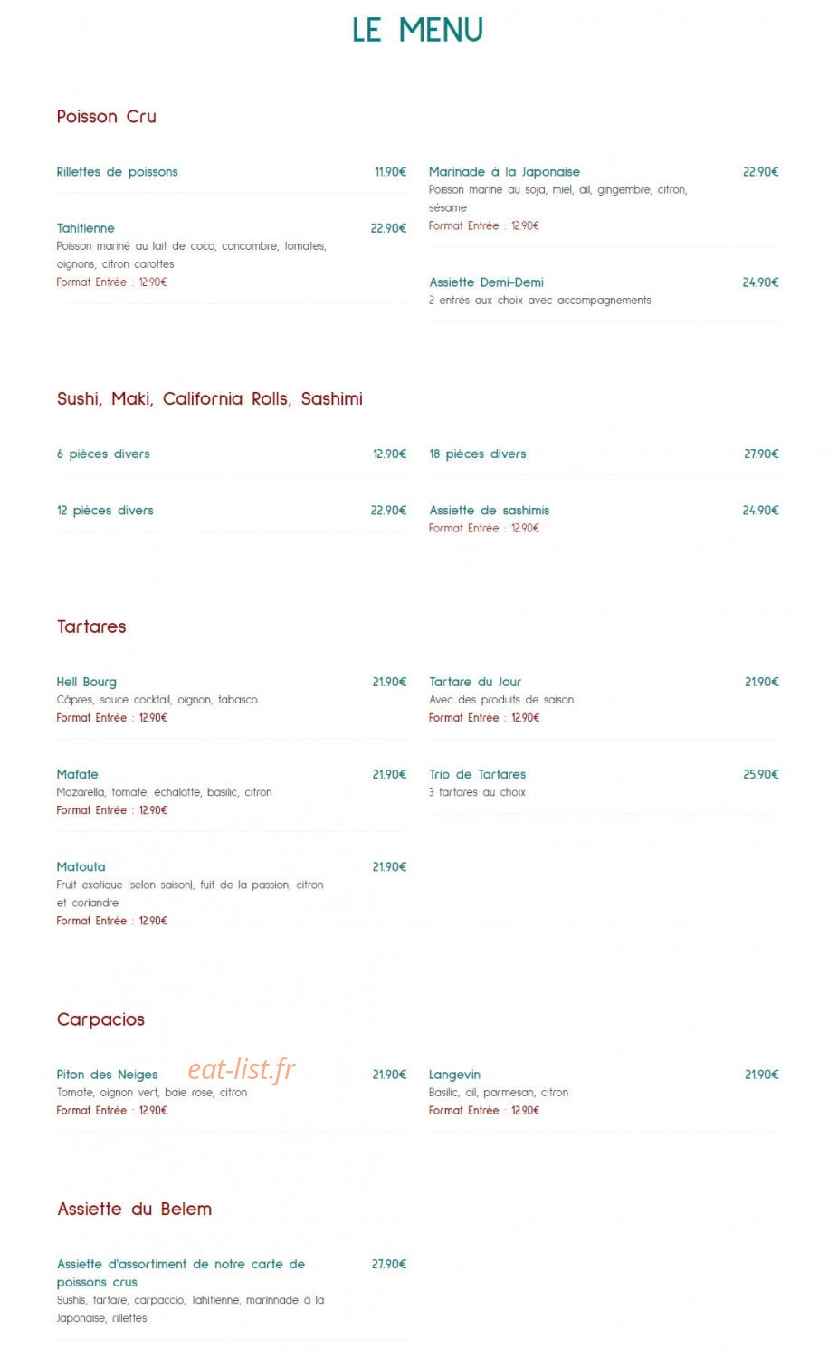 Le Belem — carte page 1