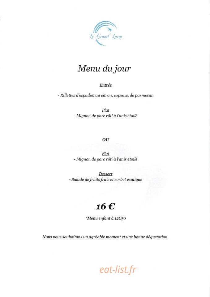 Le Grand Large — carte page 1