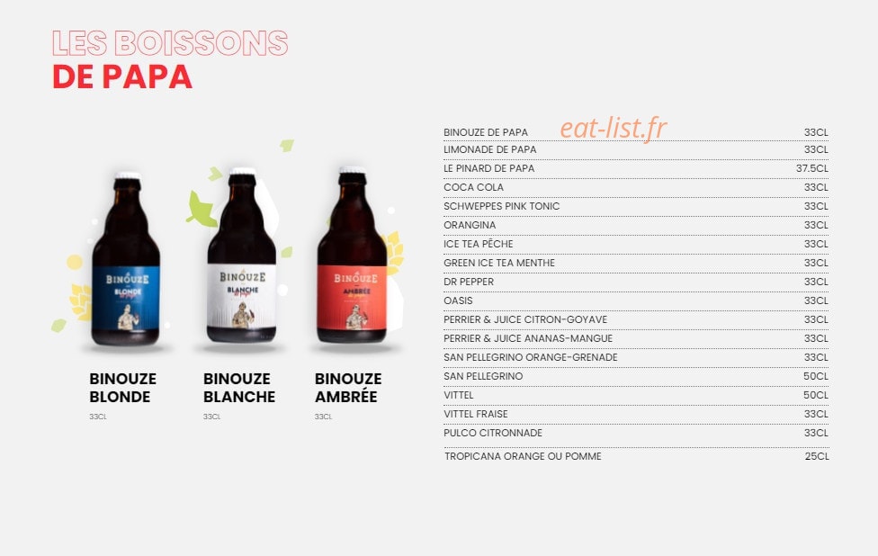 Les Burgers de Papa — carte page 5