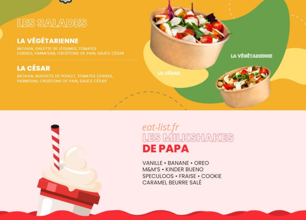 Les Burgers de Papa — carte page 3