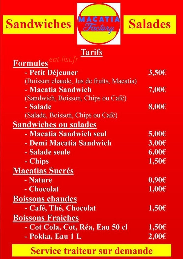 Macatia Factory — carte page 2